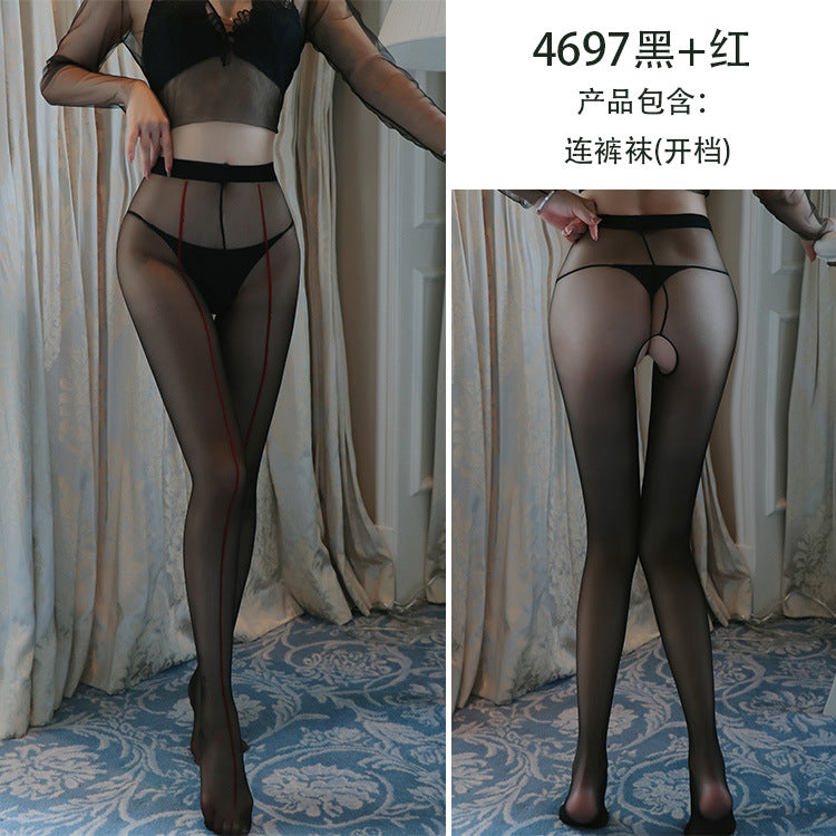 AS4697-情趣內衣絲襪女性感連褲襪開檔激情美腿襪連脚絲襪