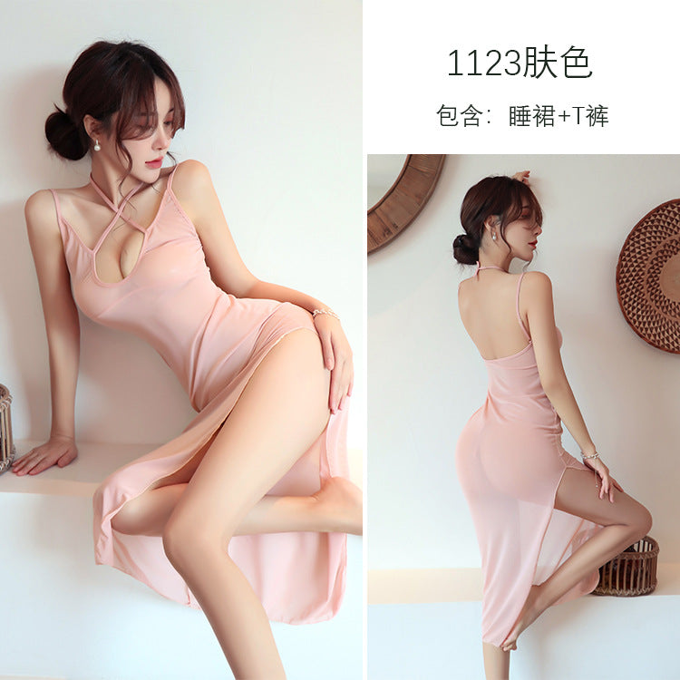 【A-1123】情趣內衣透視性感睡衣激情套裝制服誘惑透明誘惑長裙