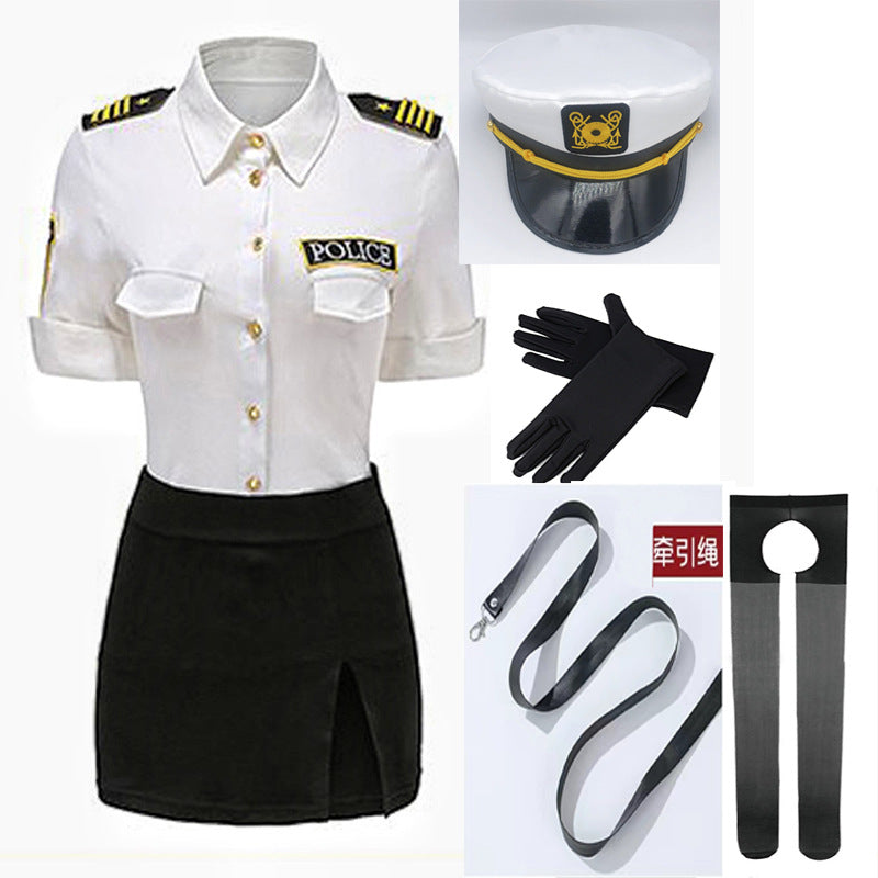 CT411-性感情趣角色扮演警詧套裝制服誘惑性感大碼胖MM內衣批發一件代發