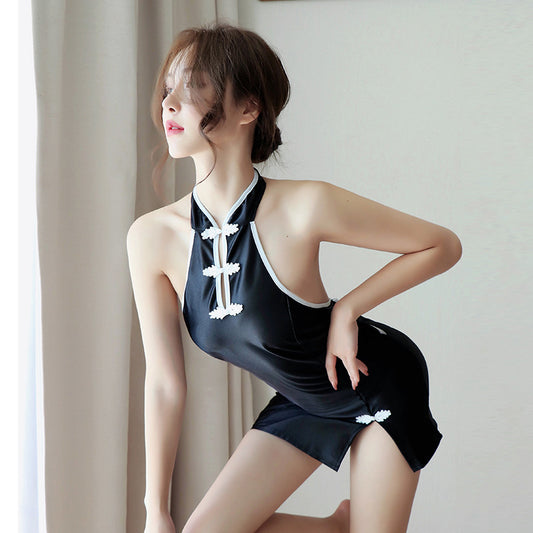 【A-1375】情趣內衣爆款女式透明誘惑性感制服旗袍