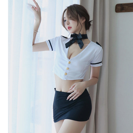 【A-1271】情趣內衣女士性感水手女警空姐制服角色扮演露乳誘惑
