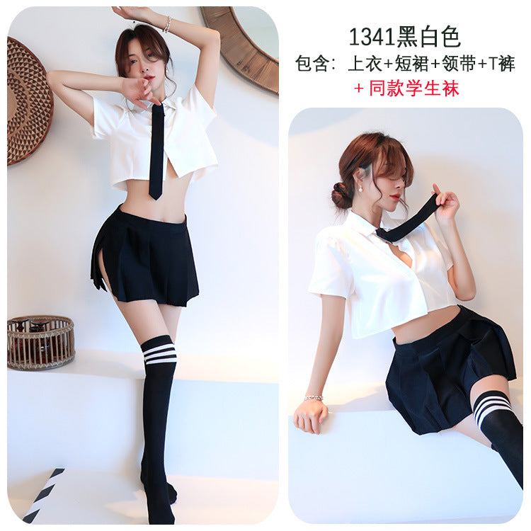 【A-1341】性感內衣性感純欲風JK制服角色扮演學生裝百褶裙火辣制服誘惑