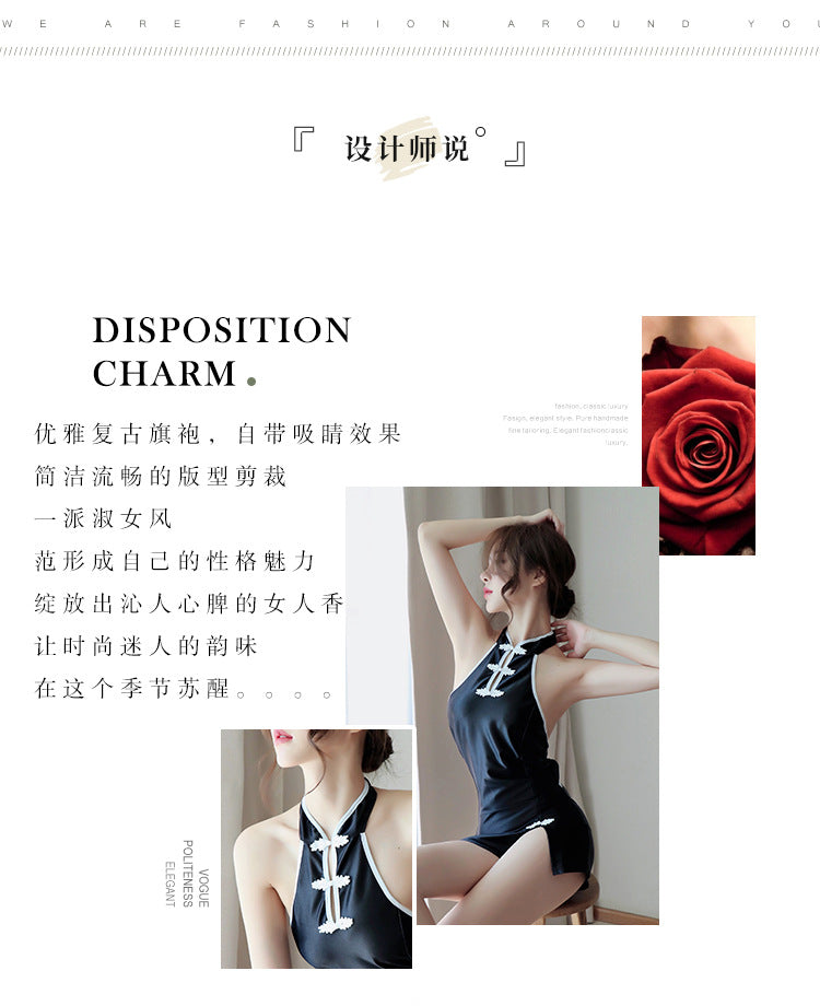 【A-1375】情趣內衣爆款女式透明誘惑性感制服旗袍