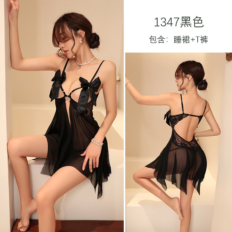 【A-1347】情趣內衣女性感透視誘惑露乳免脫火辣激套裝性感睡衣