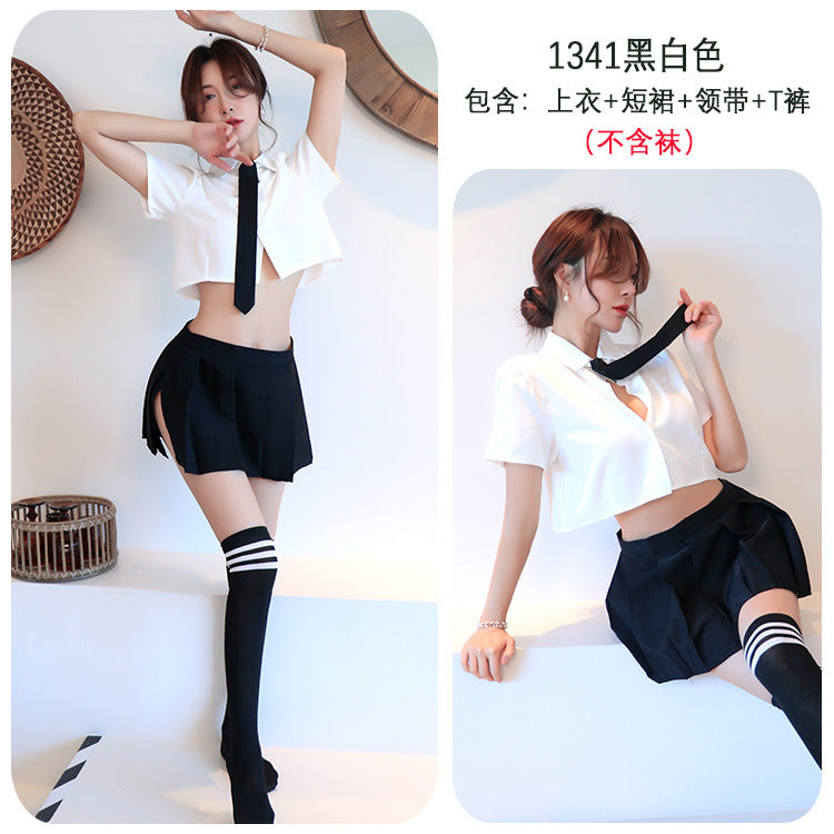 【A-1341】性感內衣性感純欲風JK制服角色扮演學生裝百褶裙火辣制服誘惑